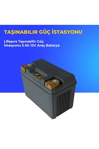 Lifepo4 Taşınabilir Güç İstasyonu 5 Ah 12v Araç Batarya