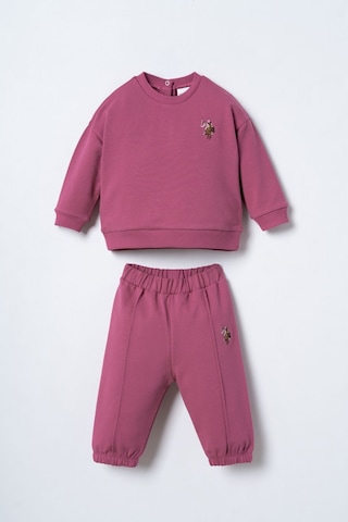 U.S. Polo Assn. Nakışlı Kız Bebek Mor Uzun Kol Pijama Takım Usb3245-c-v2 Usb3245-c-v2