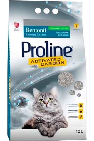 Proline Aktif Karbonlu Topaklaşan İnce Bentonit Kedi Kumu 10 L Proline Aktif Karbonlu Topaklaşan İnce Bentonit Kedi Kumu 10 L
