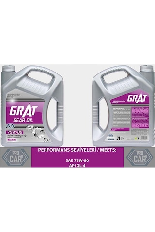 Grat 75W-80 GL-4 Şanzıman Yağı 3 L