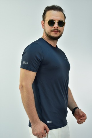 Escetic Erkek Koyu Gri Slim Fit T-Shirt-3287 Koyu Gri