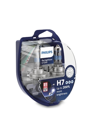 Phılıps 12v H7 Ampul 55w Racıng Vısıon Gt200 +%200 Parlak Işık 2 Ad