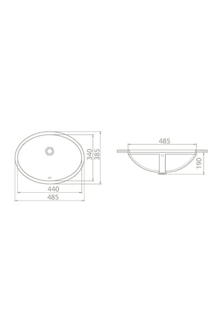 Turkuaz Seramik Cerastyle Tezgah Altı Hilton Yapıştırma Lavabo 44 x 34 CM