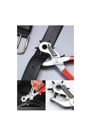 Buğz Kemer Delme Makinası Pratik 6 Başlıklı Kemer Delme Aleti Metal Kemer Delme Aparatı
