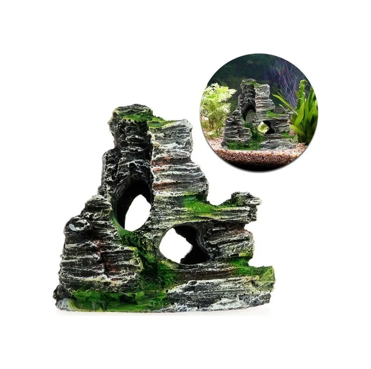 Petsroom Akuarium Ve Terraryum Yeşillik Gizli Mağarası İçin Akvaryum Dekoru 156720278