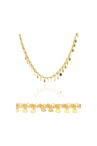 Midyat Nurtaş Gümüş Pullu Sallantılı Altın Kaplama Kişniş Telkari Gümüş Halhal Altın