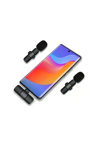 Type-c Ikili Kablosuz Telefon Uyumlu Yaka Mikrofonu Çift Mikrofon Ile Youtube Facebook Vlog Tiktok