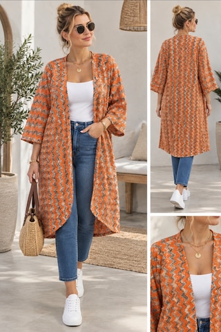 Etnik Desen Kimono Salaş Örme Model