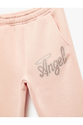 Koton Şardonlu Taş Detaylı Baskılı Jogger Pembe Kız Çocuk Eşofman Altı 6wkg40042ak Pembe