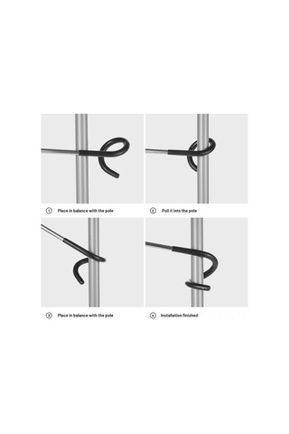 Yunboo Dışarıda Kullanım İçin Çift Yönlü Demir Kuruşak, Kamping Feneri Ve Çanta Asıcı, Lastik Kaplama Kaymazlı, Turuncu Çok Renkli