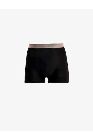 Koton Bel Detaylı Pamuklu Regular Fit 3'lü Boxer Seti Siyah 6slm90039mk