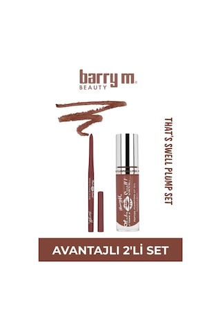 Barry M That's Swell Peptide Dudak Lip Gloss Set Lip Liner Ve Lip Gloss Mocha Magic Çikolata Kahvesi