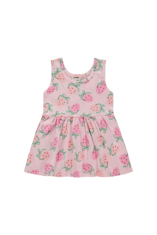 Civil Baby Çilek Empirme 6-18 Ay Elbise - Pembe Şeker Pembe