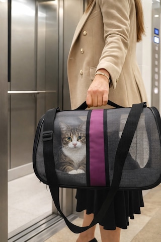 Newfull Kedi Taşıma Çantası Seyahat Evcil Hayvan Çantası Fileli Büyük Bot