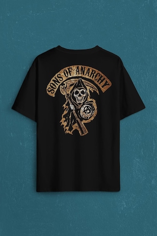 Anarşi Eylem I How To Draw The Sons Of Anarchy Sırt Ön Baskılı Oversize Tişört Unisex T-shirt 001