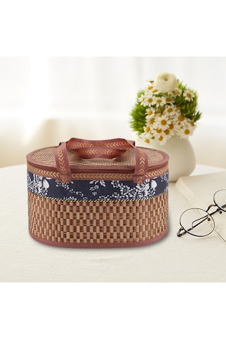 Homyl Katlanabilir Dokuma Gıda Saklama Sepeti Kahverengi