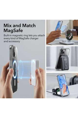 Apple Uyumlu iPhone Esr 15 Kılıf Classic Hibrit Halolock Magsafe Şeffaf
