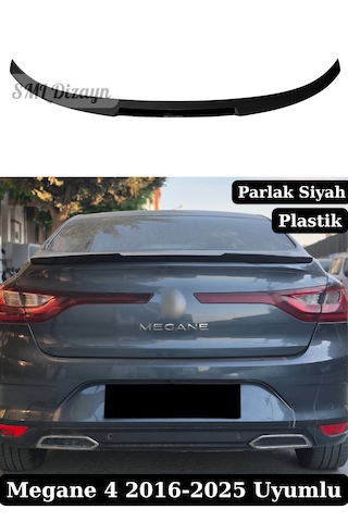 Renault Megane 4 Sedan Uyumlu Yarasa Spoiler - Parlak Siyah Piano Black Batman Tarzı Bagaj Üstü Plastik Renault Megane 4 Sedan Uyumlu Yarasa Spoiler - Parlak Siyah Piano Black Batman Tarzı Bagaj Üstü Plastik