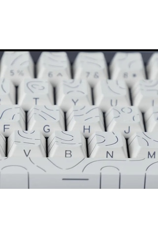 Mekanik Klavye Tuş Takımı-pbt Çift Baskı Keycap Seti- Çizgi Desenli 137 Tuş -beyaz