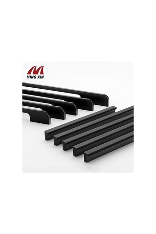 2 Adet Alüminyum Alaşımlı Kapı Kolu Siyah Altın Kapı Kolu Nordic Min