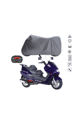 BİSAN SENATOR 150 Arka Çanta Uyumlu Motosiklet Branda Su Geçirmez Motor Branda