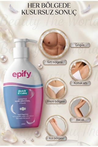 Epıfy Beauty Fast & Clean %100 Organik İçerikli Tüy Dökücü Krem - Hassas Bölgeler İçin Doğal Bakım 250ml