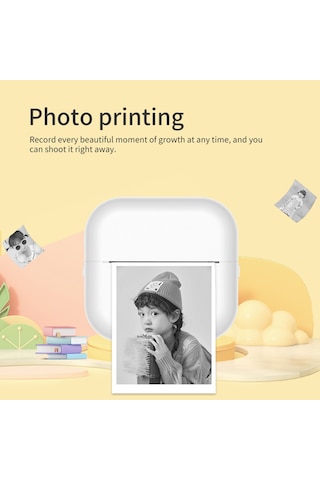 Maiyame Mini Yazıcı Makinesi Termal Etiket Yazıcısı Mürekkepsiz Taşınabilir Bt Kablosuz