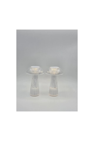 2 Li Dekoratif Mantar Ledli Mum 16 X 10 Cm Diğer