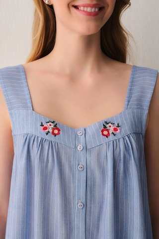 Suwen Almira Gömlek Yaka Pijama Takımı Sh26540660b1196 Mavi