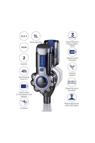 Ariete 2722/00 Şarjlı Mavi Dikey Süpürge