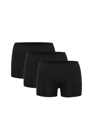 Arma Yıldız Basic Lazer Kesim Dikişsiz Kadın Boxer Külot 3'lü Paket Siyah Siyah