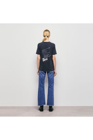 The Kooples Printed Cotton Kadın Siyah T-shirt