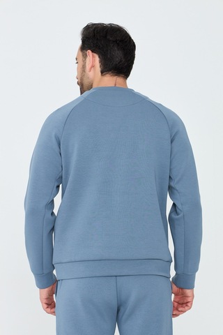 White Stone Mavi Pamuklu Erkek Basic Sweatshirt Blue