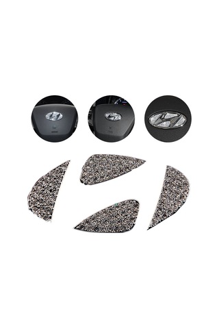 Hyundai Taşlı Direksiyon Logosu Kristal Hyundai Stone Steering