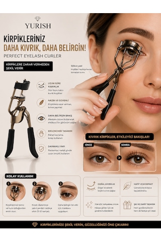 Kirpiklere Zarar Vermeden Şekil Veren Kirpik Kıvırıcı Perfect Eyelash Curler Karışık Renkler