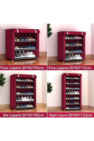 Mufunye Kollektif Oda Ve Okul İçin 3-8 Katlı Örgü Tkaneli Toz Koruma Ayırıcı Ayakkabı Rafı - Dıy Montajlı Ev Gereci Gri