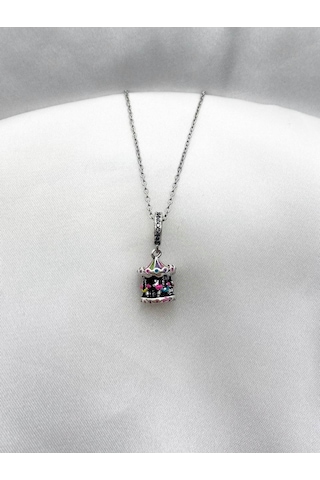 Atlı Karınca Lunapark Renkli Eğlenceli Charm Kolye Paslanmaz Çeli Çok REnkli