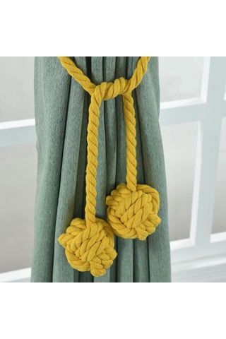 Suofeng "çift Toplu Perde Bağlama İpi - Şık Ve Pratik Perde Aksesuarı" Sarı
