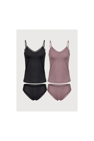 Auw Kadın Ayarlı Askılı Dantelli V Yaka Atlet Ve Slip Külot Takım 2'li - Lace&love Siyah,gül Kurusu
