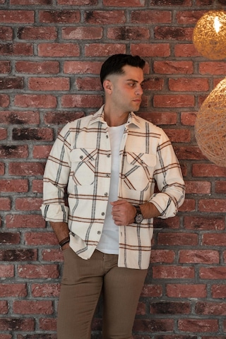 Oversize Ekoseli Çift Cep Erkek Oduncu Gömlek 001