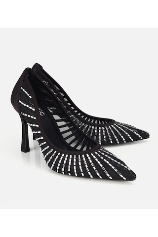 Hotiç Kadın Siyah Tül Detaylı Taşlı Stiletto 01ayh320740a100 01ayh320740a100