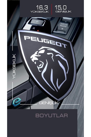 Peugeot Eğimli Yeni Aslan 3d Logo