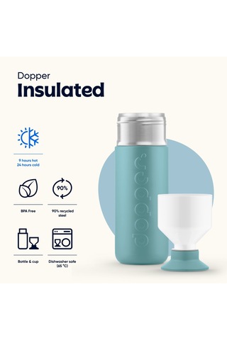 Dopper Insulated Yalıtımlı Termos Şişe 580 Ml - Okyanus Mavisi Turkuaz / Beyaz