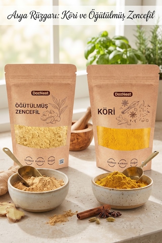 Doznest Asya Rüzgarı: Köri 1 Kg Ve Öğütülmüş Zencefil 1 Kg