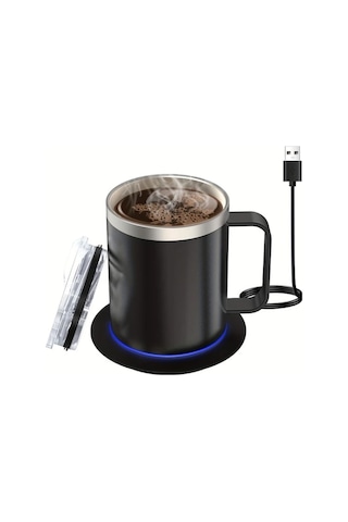 Pazly Beyaz Kahve Bardağı Elektrikli Isıtıcısı 55 C Sıcak Tutar Masa İçin Paslanmaz Çelik