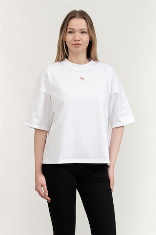 Calvin Klein Bayan T Shirt Lv047d204g Yaa Beyaz Beyaz