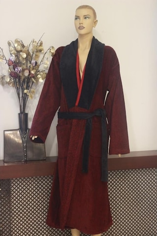 Bornoz Iplik Boya Fitilli Kadife Şalyaka Model Bornoz