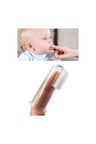 Silikon Bebek Diş Kaşıyıcı Parmak Dış Fırçası Kutulu Yumuşak Bebek Diş Fırçası