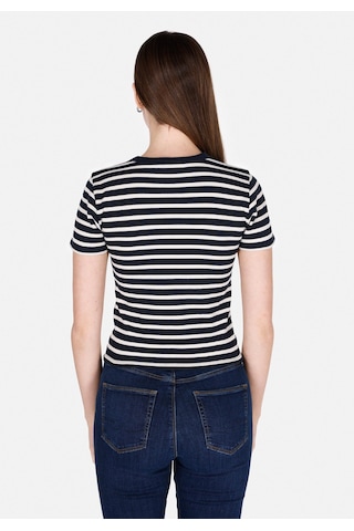 Colins Slim Fit Yuvarlak Yaka Çizgili Kadın Lacivert Kısa Kol Tişört Cl1073208 Q1.v1 Nav Lacivert
