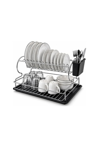 Krom - Metal 2 Katlı Tabaklık - Bulaşıklık 5468 Çok Renkli